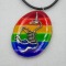 Wisiorek tęczowy pride z żywicy z jednorożcem pend 002