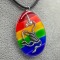 Wisiorek tęczowy pride z żywicy z jednorożcem pend 002