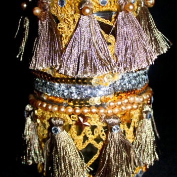 Szklany lampion w stylu "Indiańskie boho"