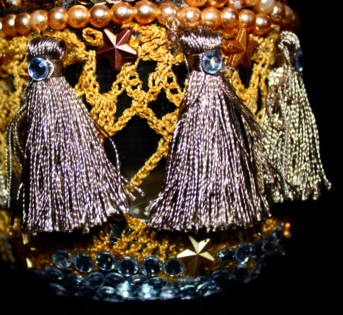 Szklany lampion w stylu "Indiańskie boho"